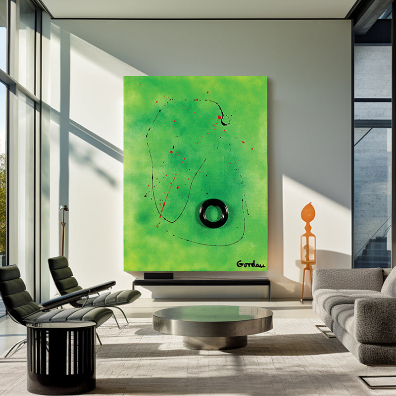 Conceptual Origin 8: Abstract Acrylic Painting on Canvas, 60x70cm, Glamorous Spheres Series